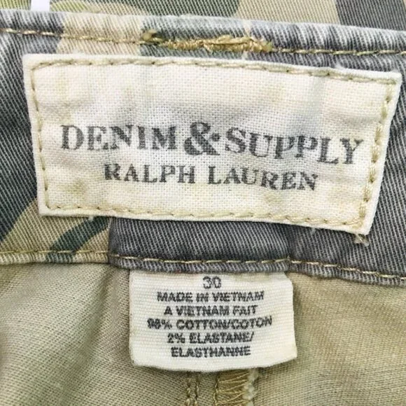 Ralph Lauren Denim & Supply Camo Cargo Pants Women’s 28 Zip Ankles 32X30 Stretch - Picture 7 of 7